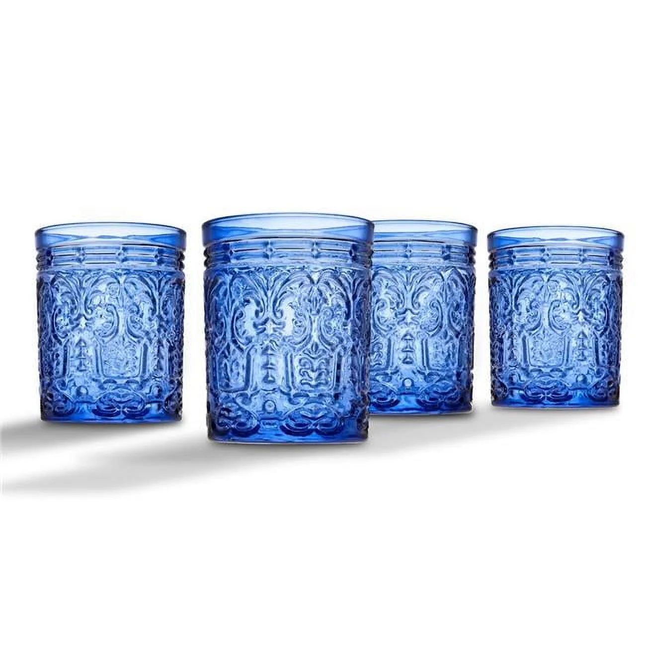 11 oz Jax Double Old Fashion Glass - Blue - Set of 4