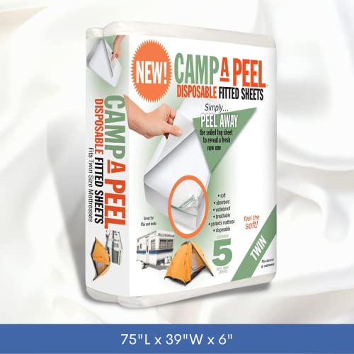 Twin Size PEELAWAYS Waterproof Disposable Bed Sheets for Homecare & Caregiving – Waterproof, Absorbent, and Easy-to-Change 5-Layer Sheets for Home, Hospital Beds, Elderly Care, Potty Training