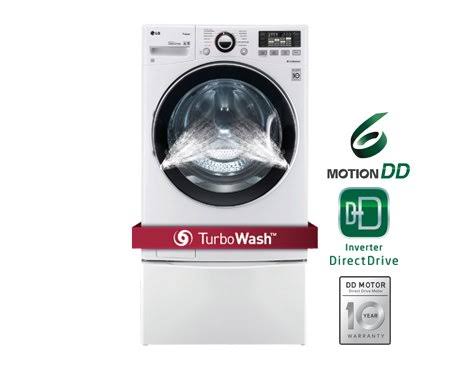 LG WM3470HWA TurboWash 4.0 Cu. ft. White Stackable with Steam Cycle Front Load Washer - Energy Star