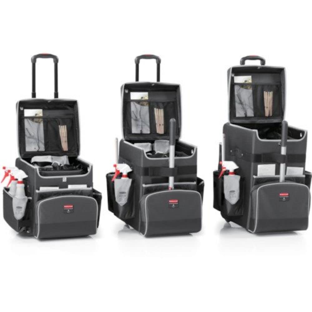 Rubbermaid Commercial Products Executive Janitorial Housekeeping Quick Cart, Small, 1902467,Dark Gray