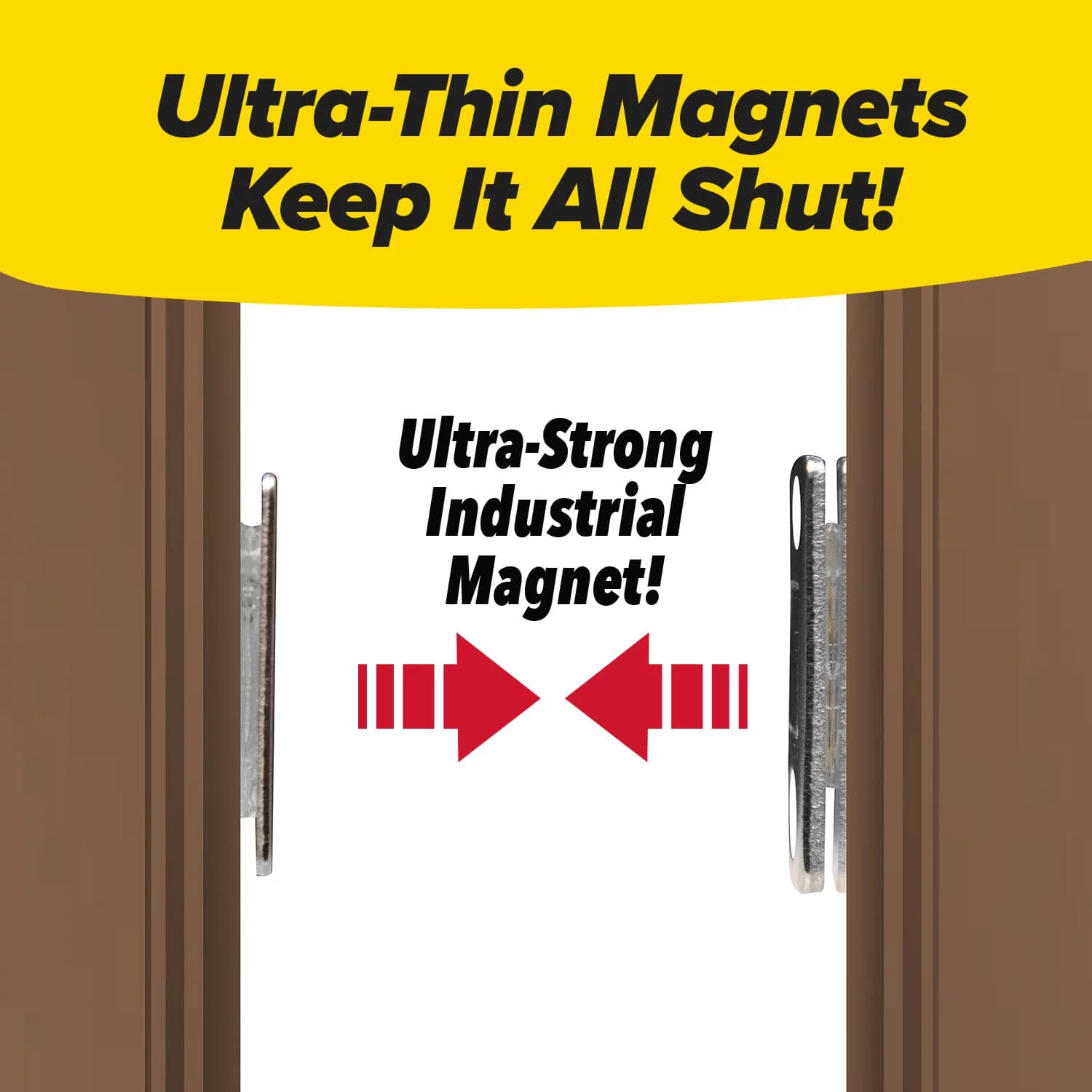 RUBY Monkey Magnets Ultra-Thin Magnetic Plates Keep It All Shut, AS-SEEN-ON-TV, 8 Pack