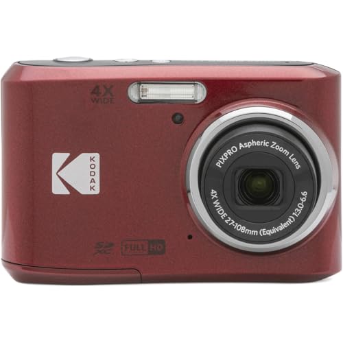 Kodak PIXPRO FZ45 Friendly Zoom 16MP Full HD Digital Camera, Red, Bundle with 32GB Memory Card and Camera Bag