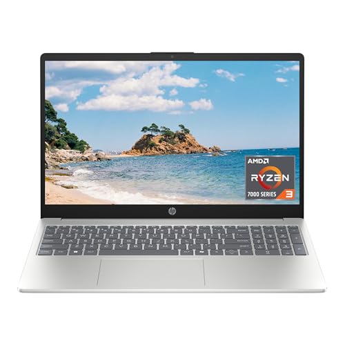 HP 15.6 inch Laptop, HD Touchscreen Display, AMD Ryzen 5 7520U, 8 GB RAM, 512 GB SSD, AMD Radeon Graphics, Windows 11 Home, Natural Silver, 15-fc0499nr