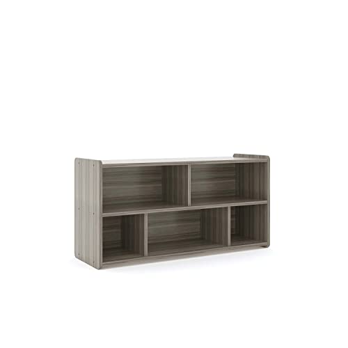 Toddler 5-Compartment Storage Cubby Shelf - Wooden Book and Toy Organizer for Kids Classroom, Nursery, Daycare, Playroom, 46