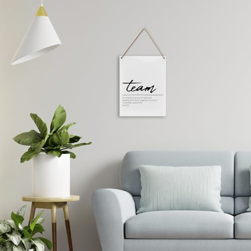 Team Definition Office Wall Decor - Office Motivational Wall Decor - Inspirational Team Quote Wood Hanging Sign - Office Decorations for Work - Team Wooden Slogan Hanging Sign 8x10 Inch