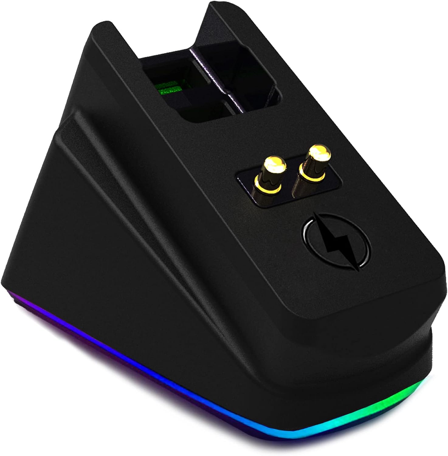 Mouse Charging Dock for Razer Wireless Mouse Viper Ultimate Naga pro DeathAdder V2 Pro and Basilisk Ultimate Magnetic Charging RGB Lights Status Indicator Gecko Feet (RGB) Pack of 2
