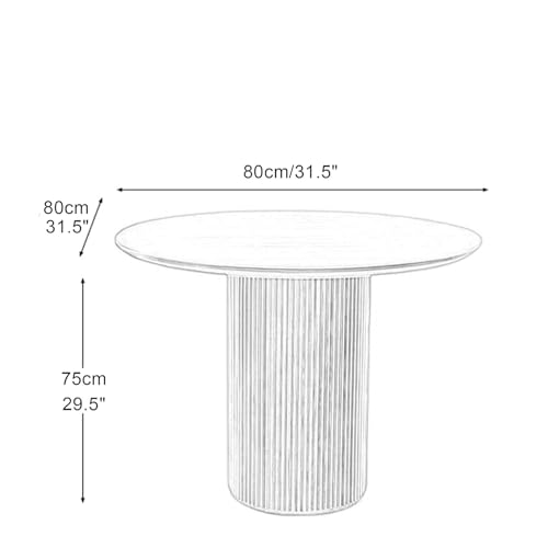 Pine Wood Round Dining Table,Farmhouse Kitchen & Dining Room Tables,Wooden Pedestal Table Leisure Coffee Table,Modern Dining Room Table for 2,4(27.6