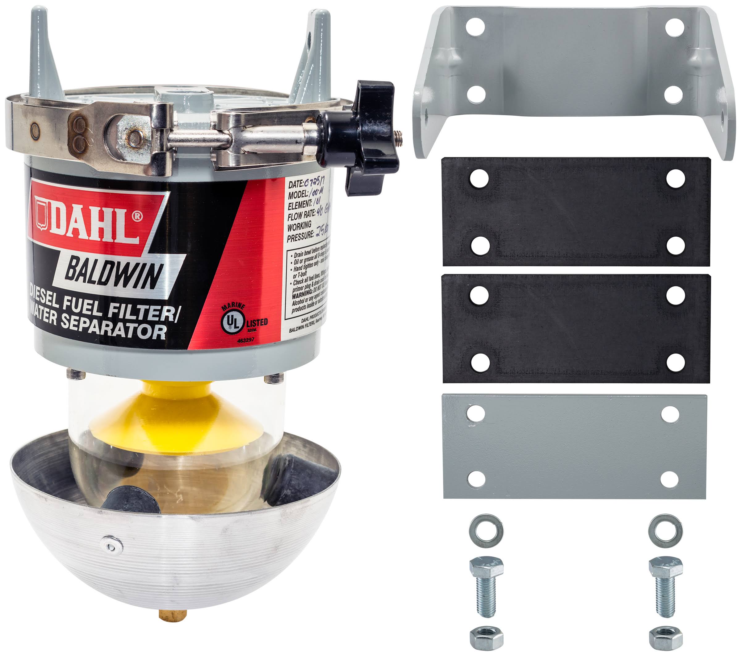 Baldwin Filters 100-m Fuel/Water Separator Unit, 5-1/2x12-1/2In