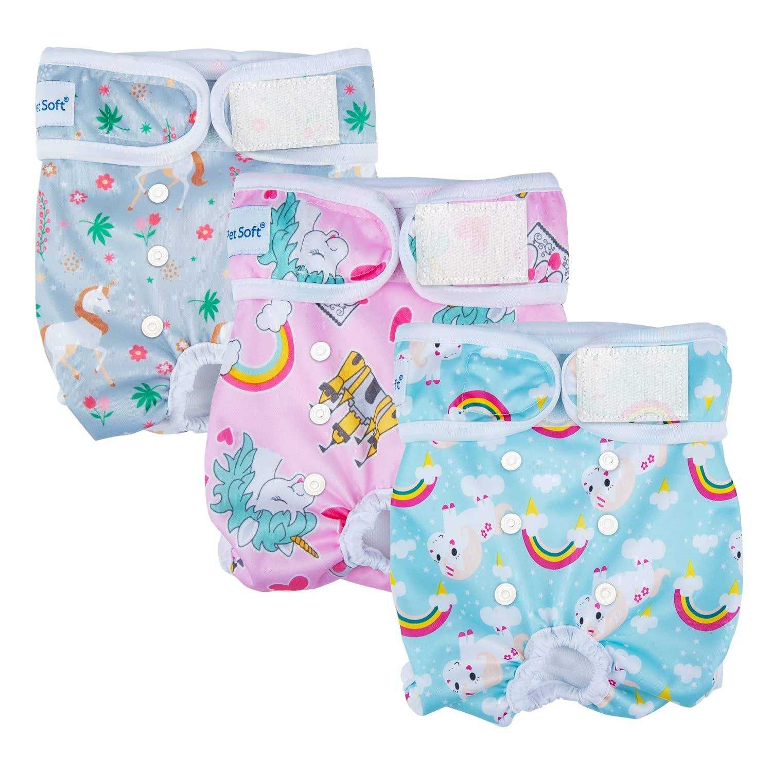 Pet Soft Washable Female Diapers Female Dog Diapers Comfort Reusable Doggy Diapers for Girl Dog in Period Heat - Pet Supplies online store