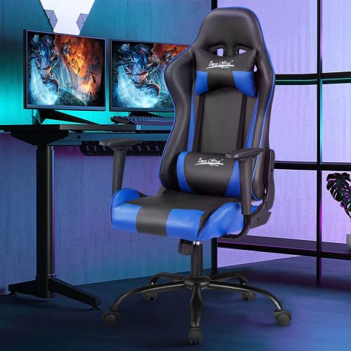 Gaming Chair, Video Game Chair, Cheap Computer Gaming Chair PU Leather High Back PC Gaming Chair Ergonomic Racing Swivel Office Desk Chair with Headrest and Lumbar Support for Adults Kids Red