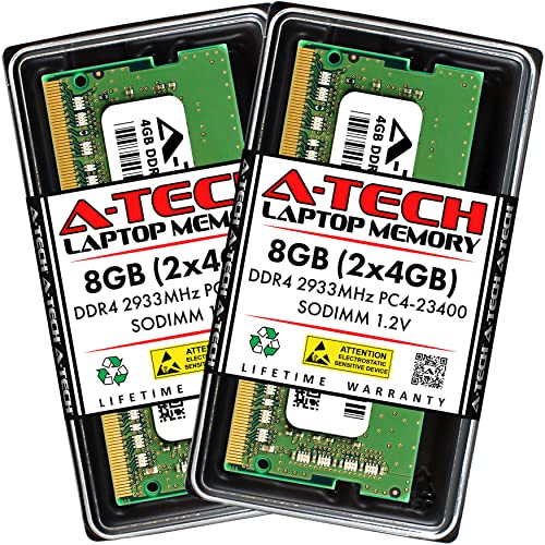 A-Tech 128GB Kit (4x32GB) DDR4 2933MHz PC4-23400 (PC4-2933Y) CL21 SODIMM 2Rx8 1.2V Non-ECC SO-DIMM 260-Pin Laptop, Notebook Computer RAM Memory Upgrade Modules