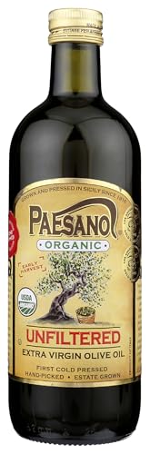 Paesanol ORGANIC UNFILTERED Extra Virgin Olive Oil 33.8 Fl Oz Glass