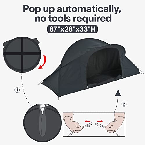 EighteenTek Bed Canopy Office Bed Tents Dream Tents Privacy Space Office Sleeping Tents Indoor One Person Lay Down NOT Sitting Pop Up Portable Frame Curtains Breathable Grey Cottage Grey 87