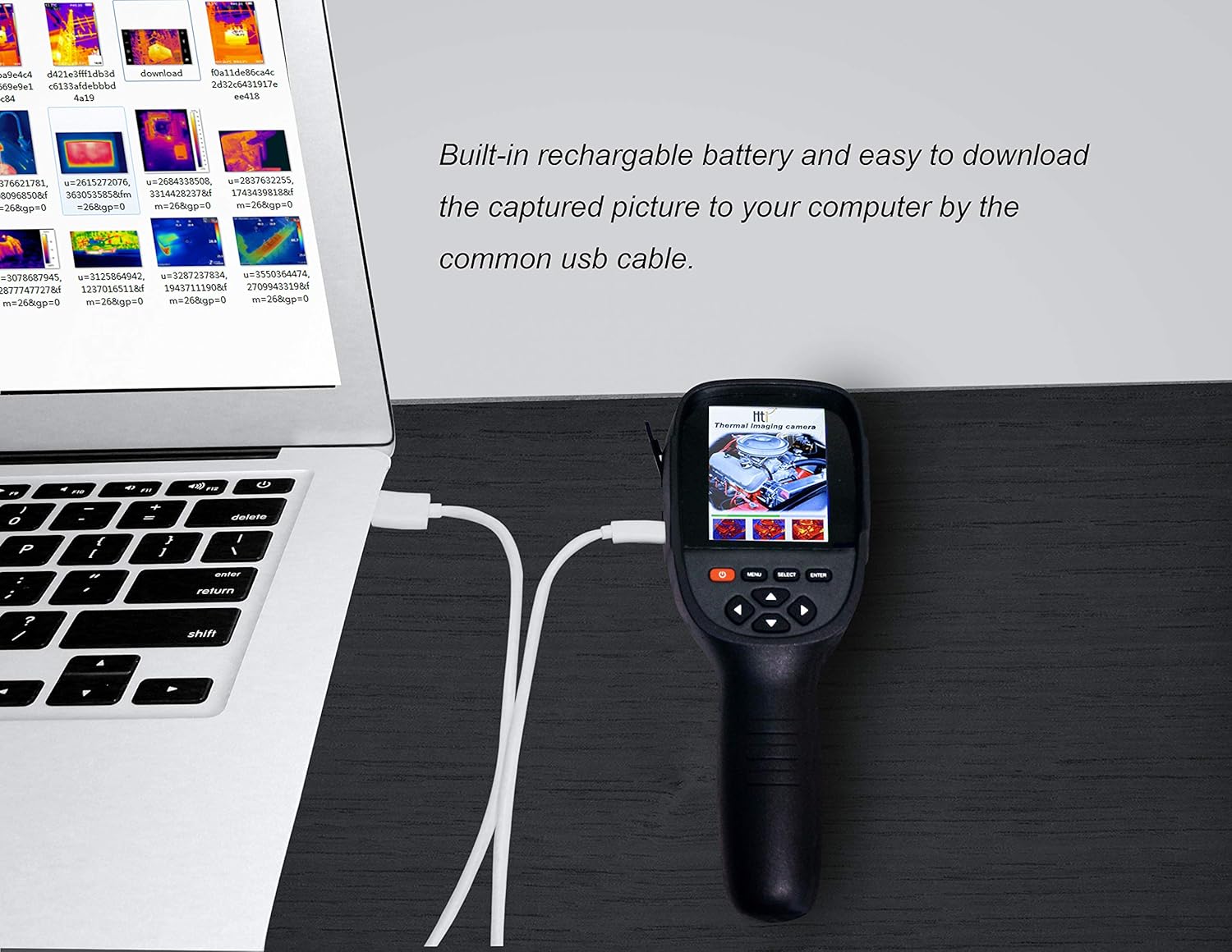 Hti HT-02D Thermal Imaging Camera, Handheld Infrared (IR) Thermal Imager & Visible Light Camera with IR Resolution 1024Pixels & Temperature Range from -20~300°C,6Hz Refresh Rate