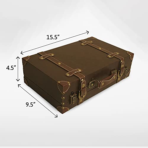wald imports - Paperboard Suitcase -Decorative Storage Boxes - Suitcase for Decoration, Storage, and More (Brown)