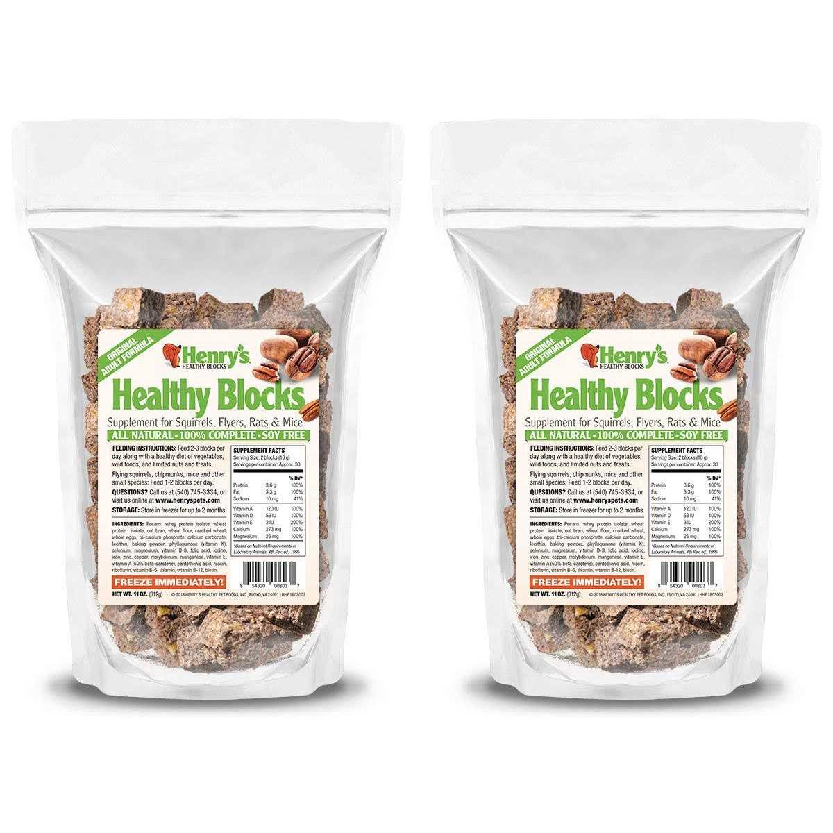 Henry's Healthy Blocks Nutritionally Complete Food for Squirrels, Flying Squirrels, and Chipmunks - Pet Supplies online store