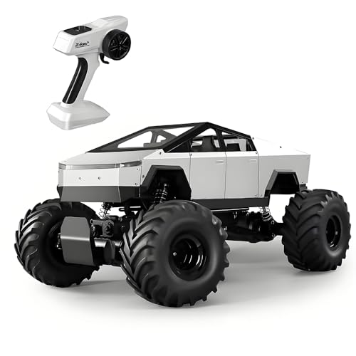 Big Remote Control Car Electric Pickup Truck High Speed RC Cars Alloy Body 1:12 Metal Car 2.4 GHz 25KPH -4WD All Terrain RTR Aluminum Shock Climbing 25° Angles Sound&Light Effect Truck 4.4LB 20IN