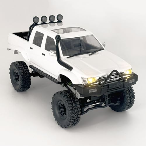 WPL C64-1 RC Crawler 1/16 Scale RC Truck Off Road RC Rock Crawler 4x4 Remote Control Pickup All Terrain RTR 260 Motor Upgraded Chassis Proportional Control 2.4GHz Axle Mounted Servo Adult