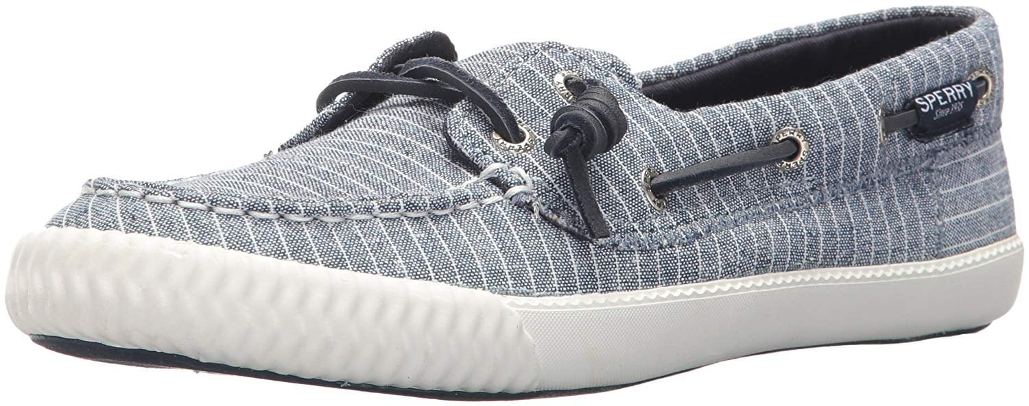 Sperry Top-Sider Women's Sayel Away Pinstripe Sneaker, Blue/White, 5 Medium US
