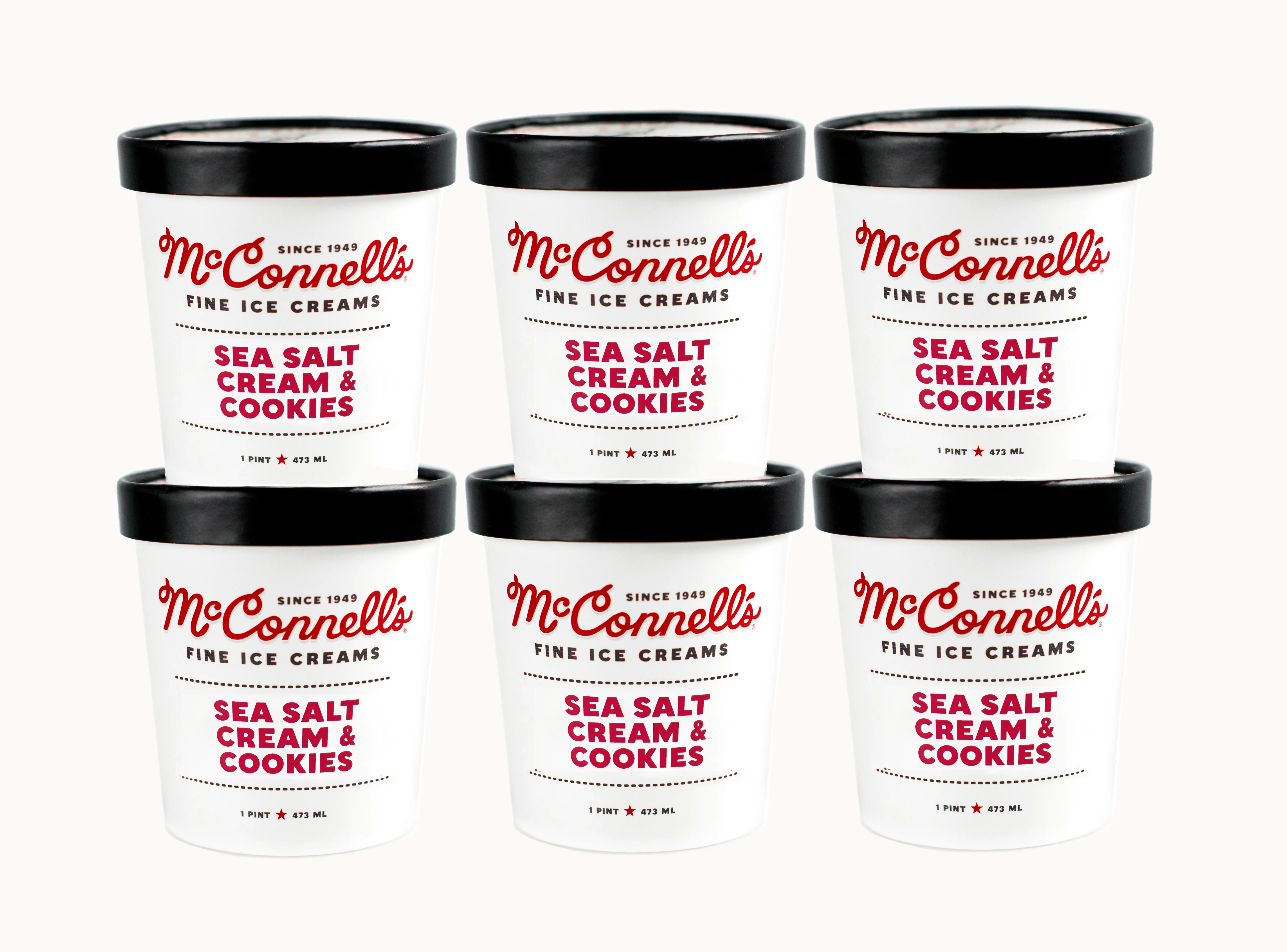 McConnell's, Sea Salt Cream & Cookies Ice Cream, 16 oz. (6 Ct)