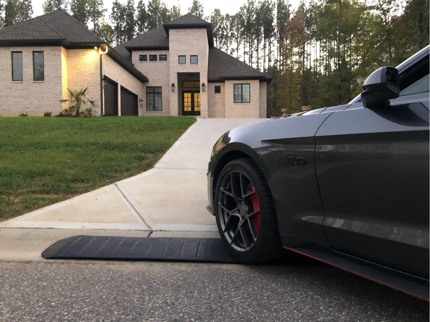 CURB CORRECTOR – Driveway Curb Ramps – Low Profile Car Ramps – 3 Piece Expandable Set – Made from Heavy Duty Recycled Rubber – Eliminate Scraping and Damage On Your Car Truck RV