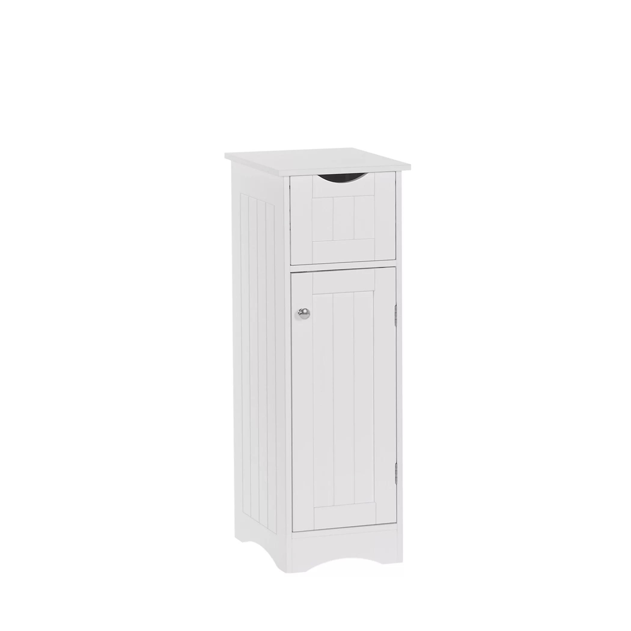 Ashland Slim Cabinet with Drawer, White