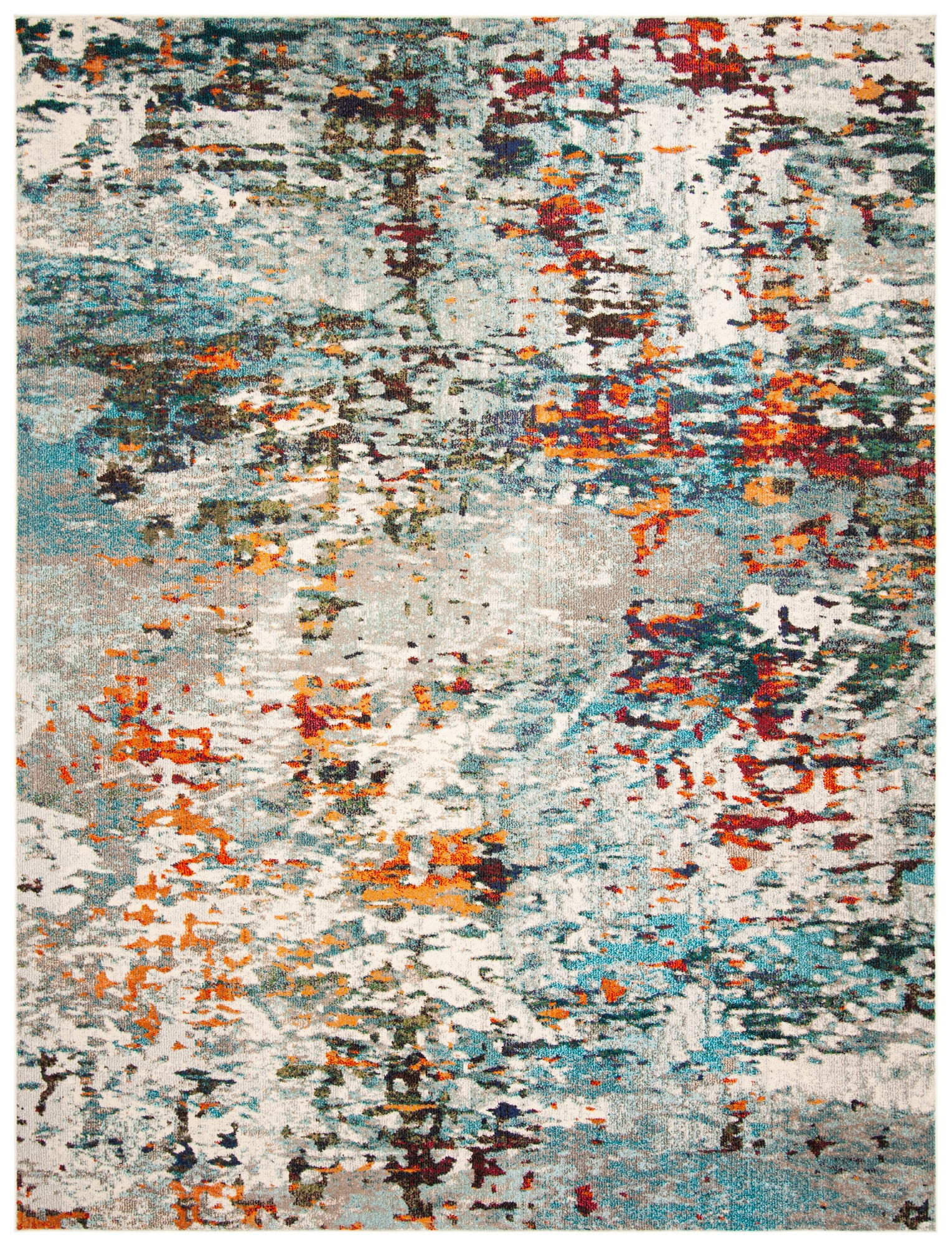 SAFAVIEH Madison Flowers Vintage Abstract Area Rug, Grey/Blue, 10' x 14'