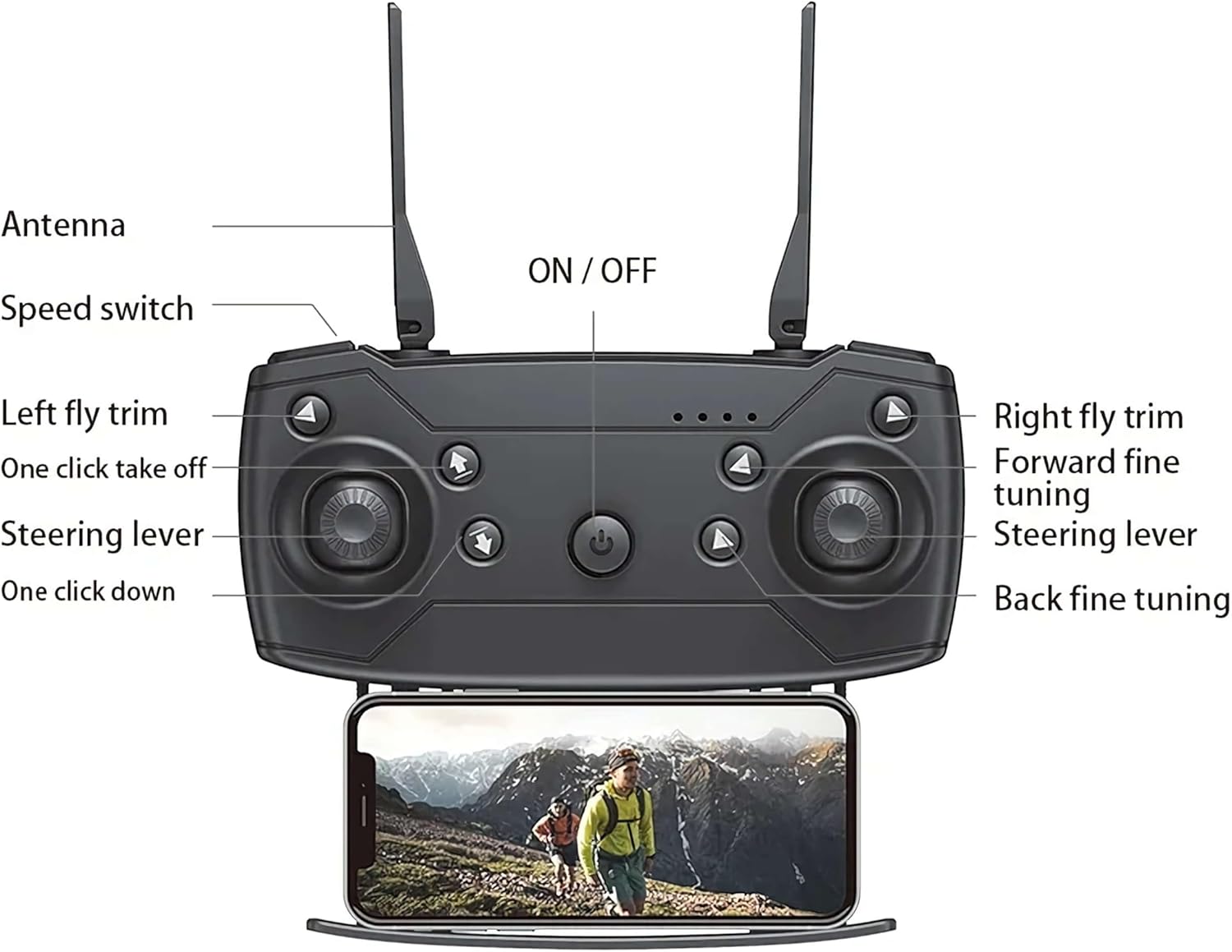 Foldable RC Helicopter WIFI FPV E88 Pro RC Drones Camera 4K Beginner pocket mini drone With 1080P Wide Angle Dual HD Camera Kids friendly, Black