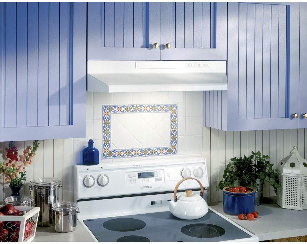 Broan-NuTone 42-inch Under-Cabinet Convertible Range Hood with 2-Speed Exhaust Fan and Light, 210 Max Blower CFM, White