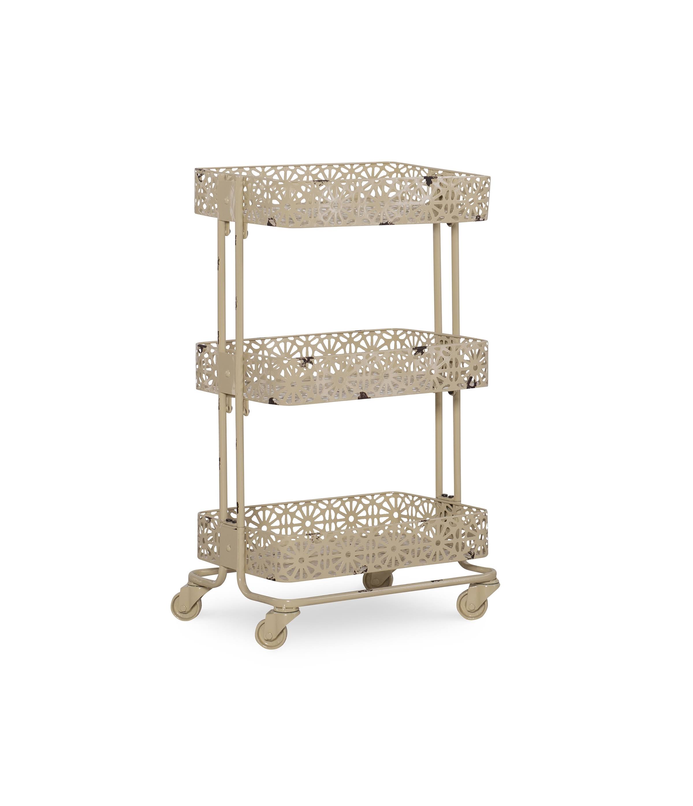 Metal Three Tier Cart, Cream by Ashley HomeStore