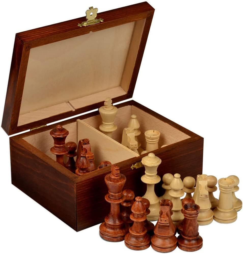 European Professional Tournament Chess Pieces No.4 with Wood Storage Case