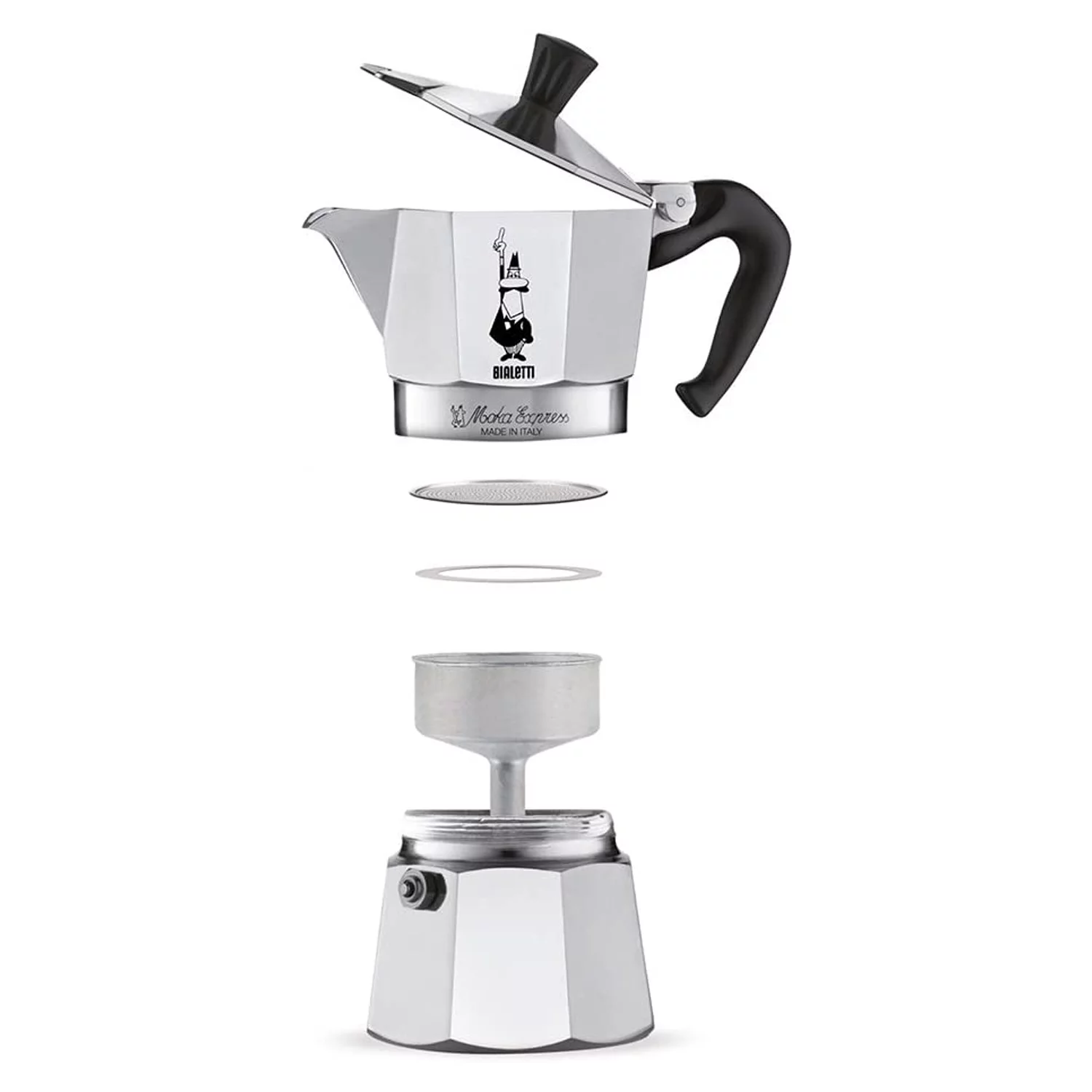 Bialetti Aluminum 6 Cup Stovetop Steamer Espresso Coffee Maker Brewer, Silver - Radiant Selections