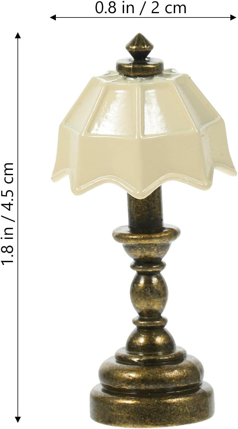 MAGICLULU Metal Table Lamp Dollhouse Miniature Lamps Led Desk Lamps Mini Light 3pcs Dollhouse Bedside Table Led Lamp Model 1/12 Dollhouse Decor Furniture Accessories White Vintage Decor