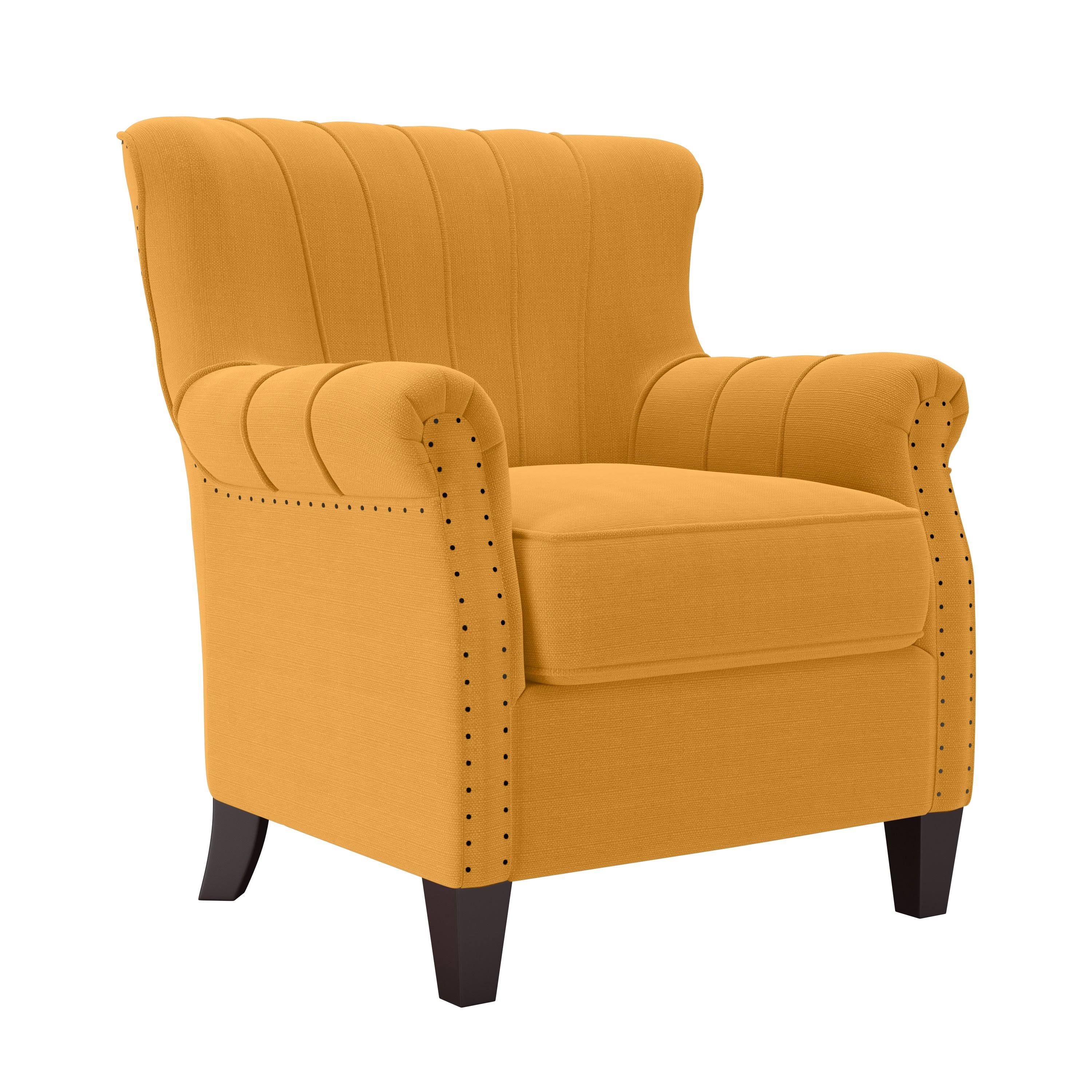 Domesis Gruber Tailored Armchair Mustard Yellow Linen