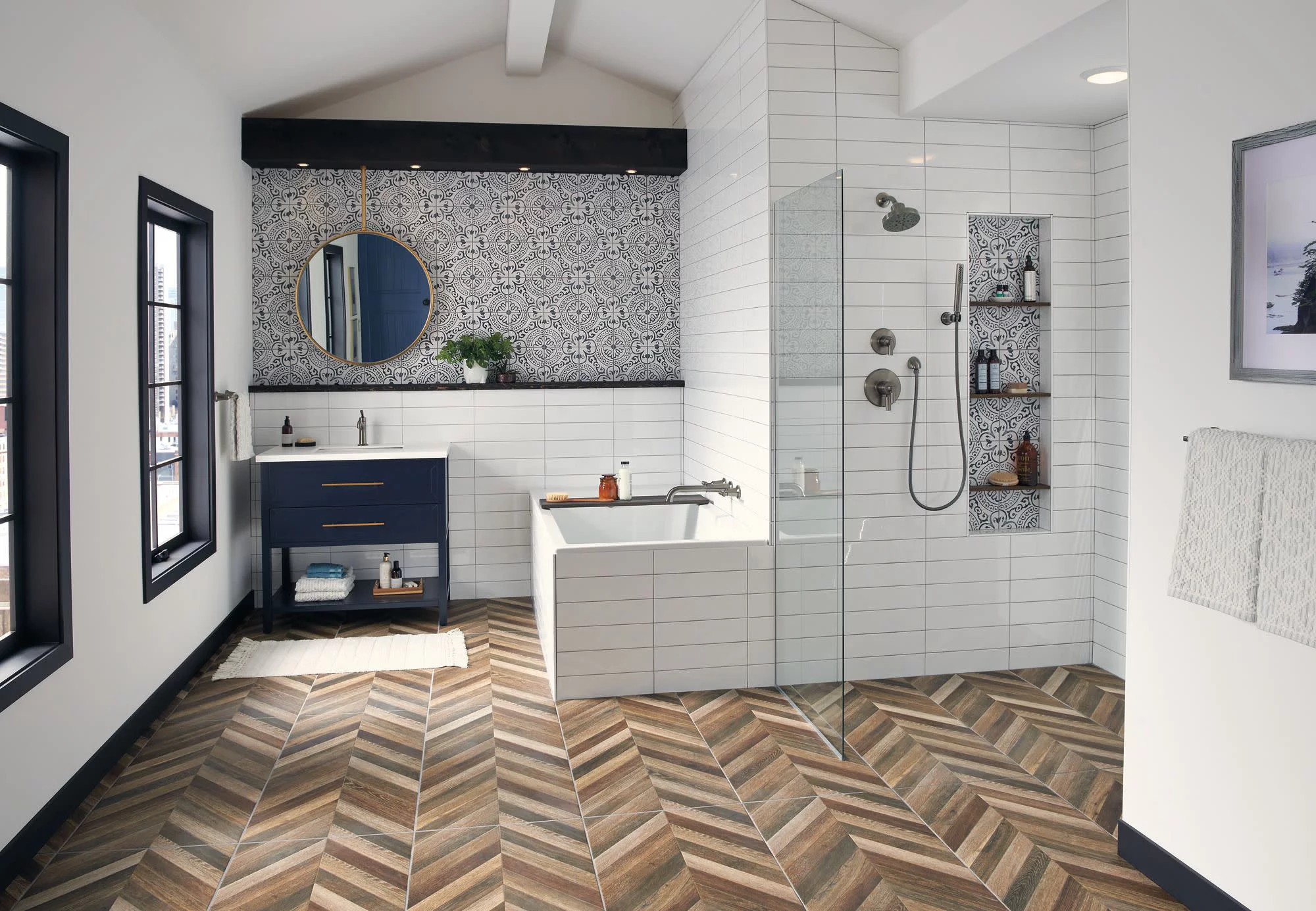 Delta T5748-Wl Bowery Double Handle Wall Mounted Tub Filler Trim - Nickel