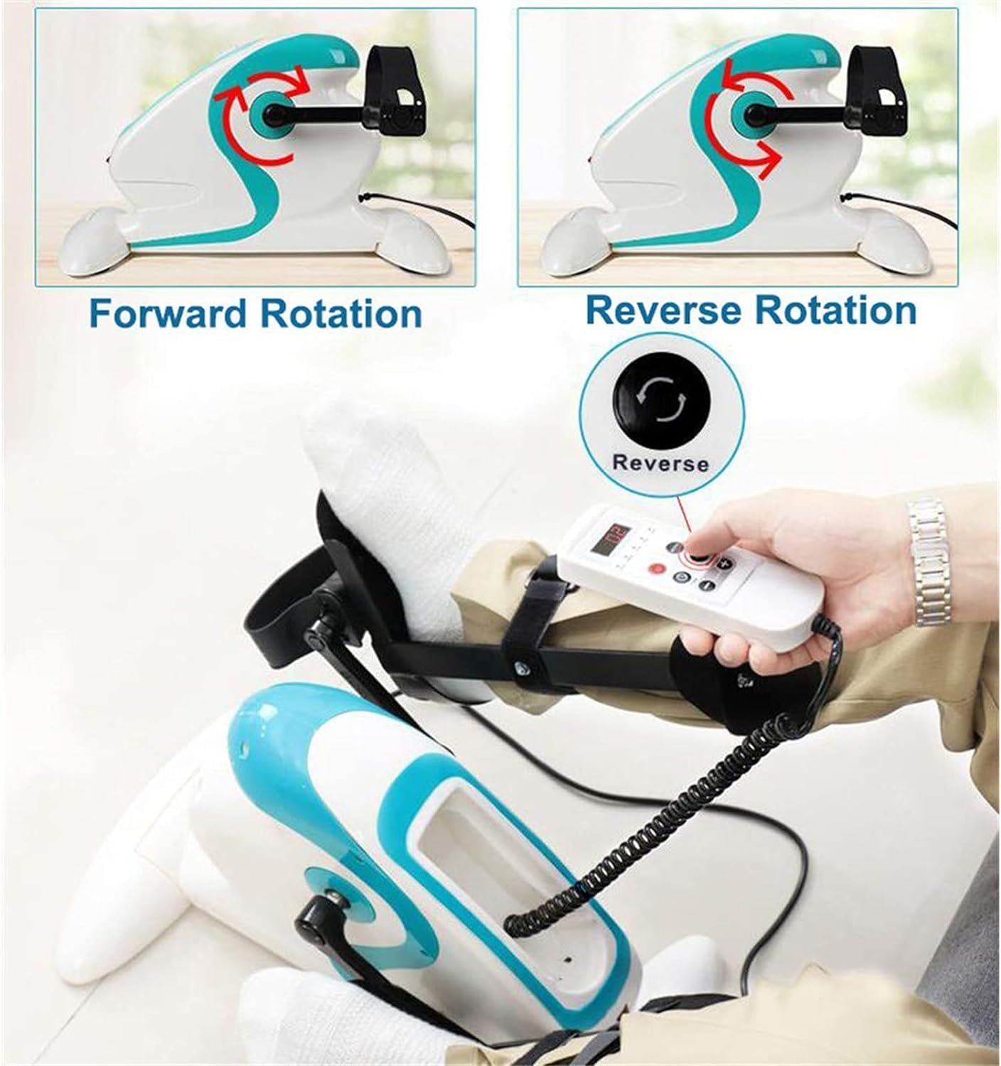 Pedal Exerciser with LCD Display, Mini Arm Leg Exercise Bike Foot Hand Cycle Portable Stationary Peddler Machine Bicycle Exerciser for Elderly Men Women