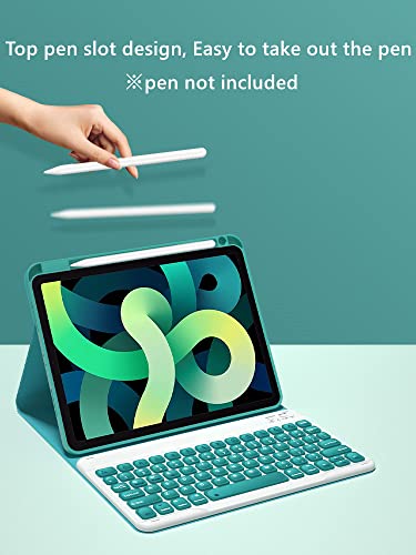 iPad 10.2 Keyboard Case iPad 9th 8th 7th Generation iPad Air 3 iPad Pro 10.5 Keyboard Case , Top Pencil Holder - Concave Keys - Detachable Keyboard Slim Leather Folio Smart Cover ,Black