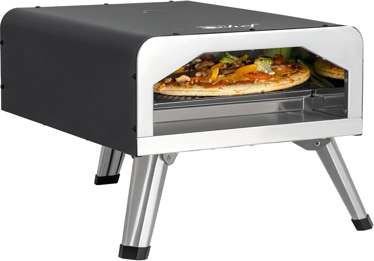 Electric Pizza Oven, 12-Inch Ceramic Stone and Grill, 1800W, Bakes up to 750 Degrees for Countertop  Style Pizza, 13