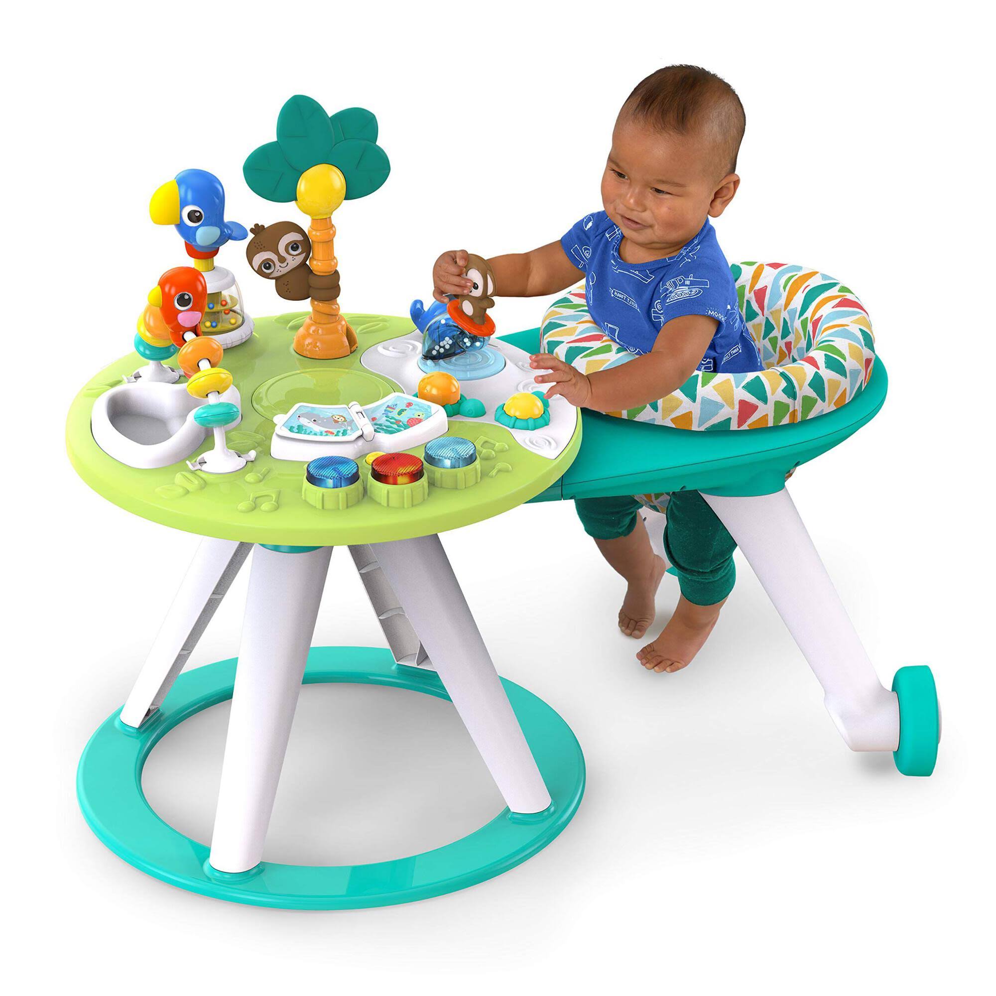 Bright Starts Around We Go 2-in-1 Walk-Around Activity Center u0026 Table, Tropic Cool