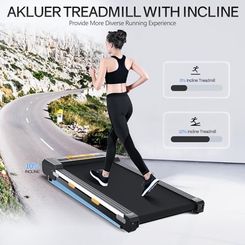 Walking Pad Treadmill with Incline Under Desk Treadmill, 2 in 1 Portable Compact Treadmill for Home with Remote Control, LCD Display, Small Walking Jogging Machine