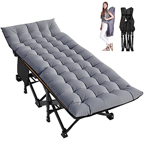 Folding Camping Cot, Folding Cot Camping Cots for Adults, Portable Sleeping Cot with Mattress Foldable Outdoor Bed Camp Cots Guest Bed with Carry Bag for Home, Office & Outdoor Use
