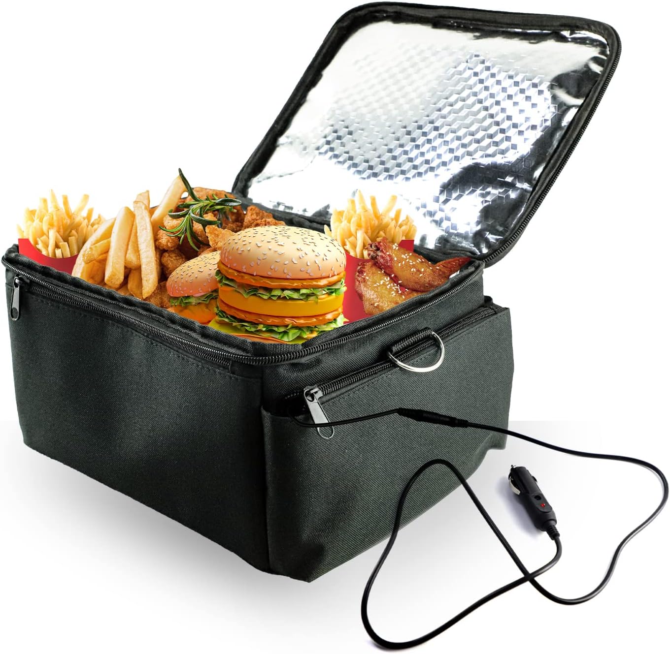 Portable Oven -110W Portable Microwave for 12V Portable Mini Oven Slow Cooker for Business Trip/Fishing/Family Travel，Mini Oven for Meals Reheat Pack of 2