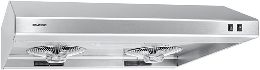 PACIFIC 36'' Economy Under Cabinet Range Hood PR2017-36S, 2-Speed Level, Stainless Steel, Max. 650CFM, Filter-Less Design, Easy to clean, favorite among builders and landlords
