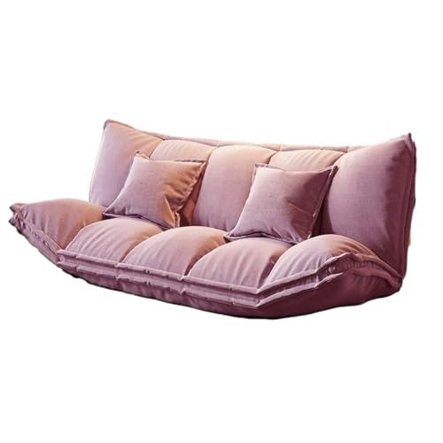 Convertible Folding Sofa Bed, Multifunctional Lazy Floor Couch, Fold-Out Futon Sofa Sleeper Chair, Cotton Linen Twin Size Bed for Bedroom Living Room Guest, Balconies (Blue, 51.1