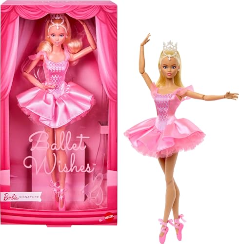 Barbie Signature Ballet Wishes Doll, Collectible Fashion Doll in Satiny, Pink Tutu with Blonde Hair and Giftable Packaging