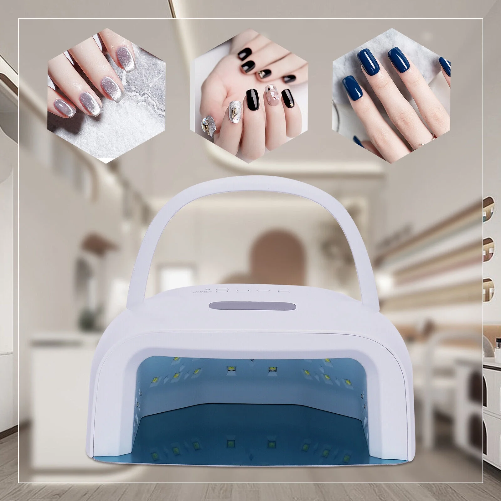 DENEST 60W Cordless Wireless Rechargeable LED/UV Nail Lamp Nail Gel Polish Light Dryer