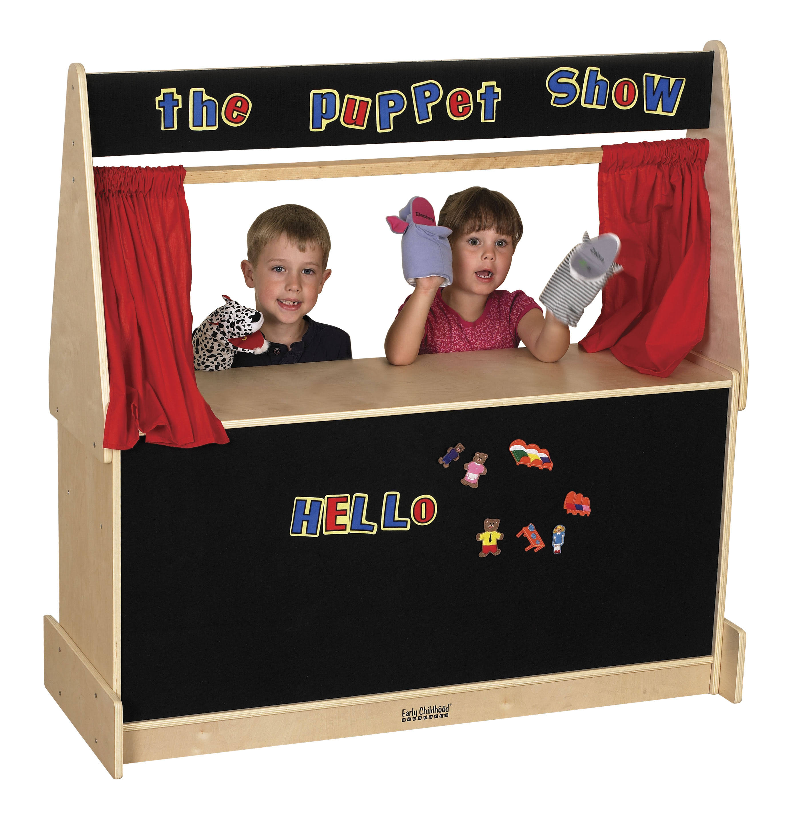 ECR4Kids - Puppet Theater - Flannel - black, wood