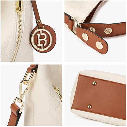 BOSTANTEN Women Leather Handbag Designer Large Hobo Purses Shoulder Bag Brown