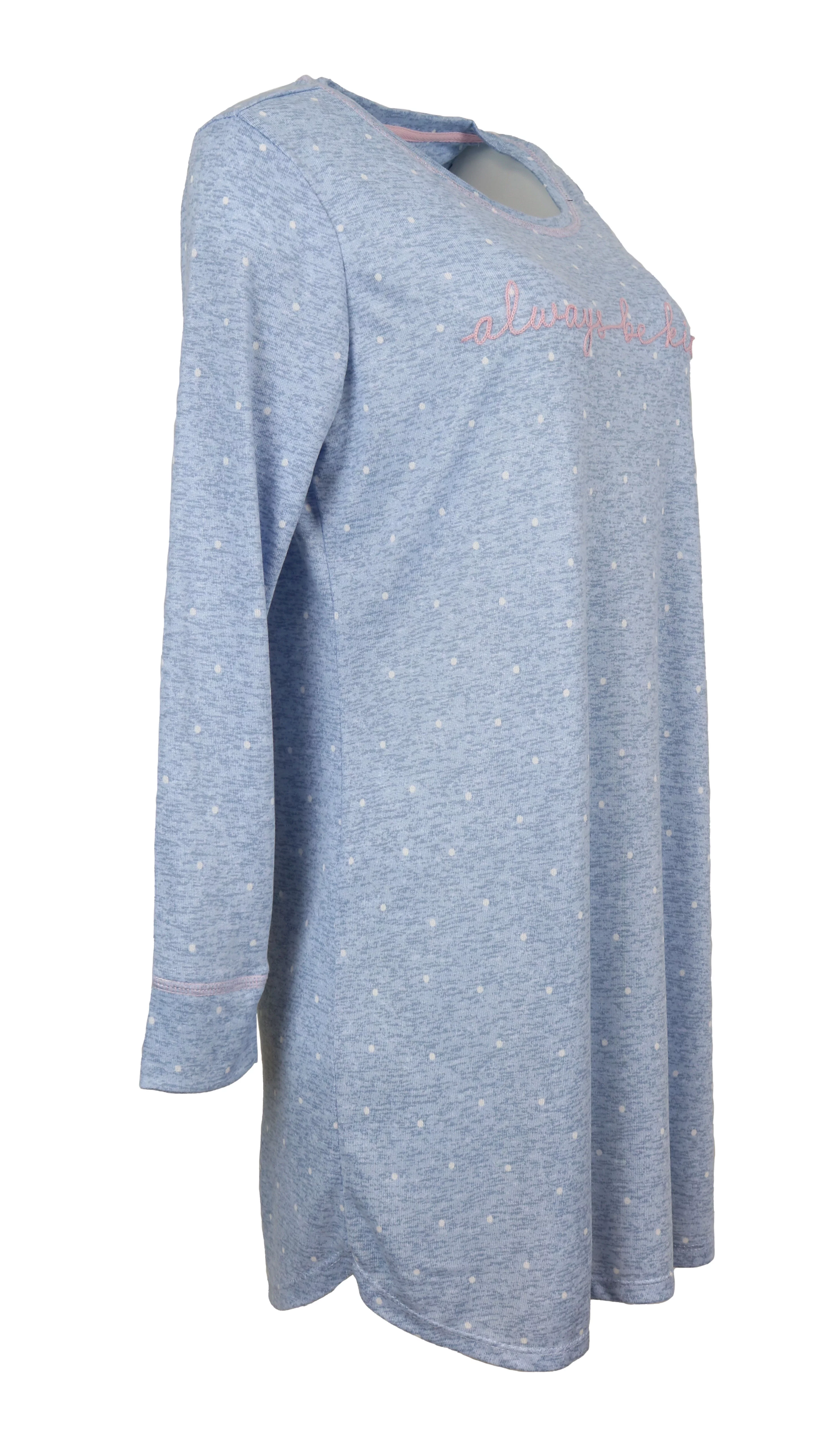 Laura Ashley Women's Long Sleeve Night Gown Sleep Dress - Always Be Kind - X-Large