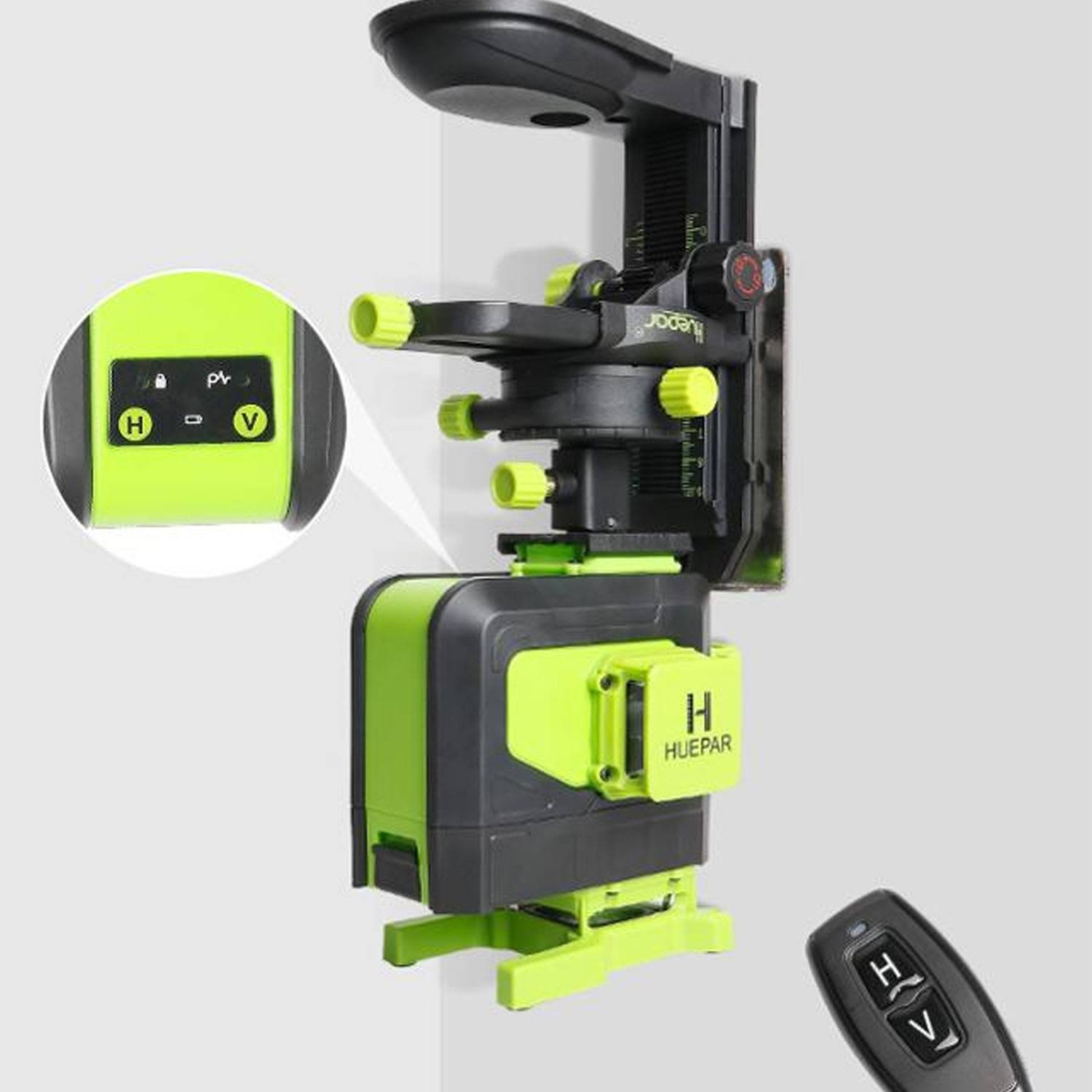 Huepar 904DG Remote Control 16 Line 360 Degree Self Leveling Green Laser Level